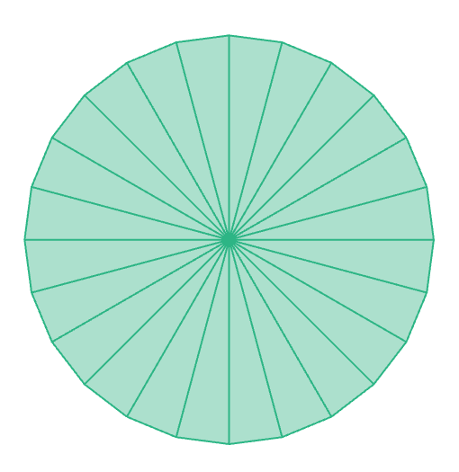 Circle filled with triangles